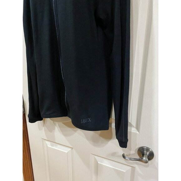 Ibex Merino Wool Full-Zip Cycling Black Jacket With Back Pocket & Logo Detail - Picture 4 of 8